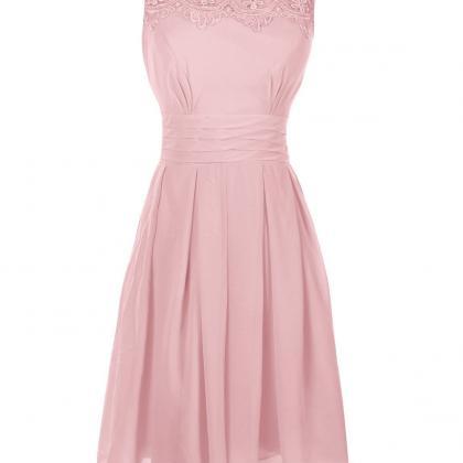 Short Prom Dress Bridesmaid Gowns With Appliques Neckline on Luulla