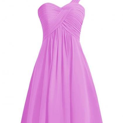 Short Chiffon A-Line Bridesmaid Dress Featuring Ruched Sweetheart ...