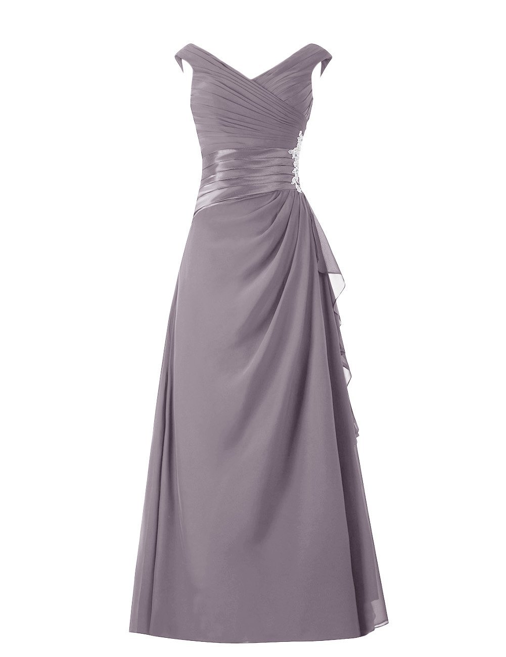V Neck Pleated Chiffon Mother of the Bride Dresses main image 1